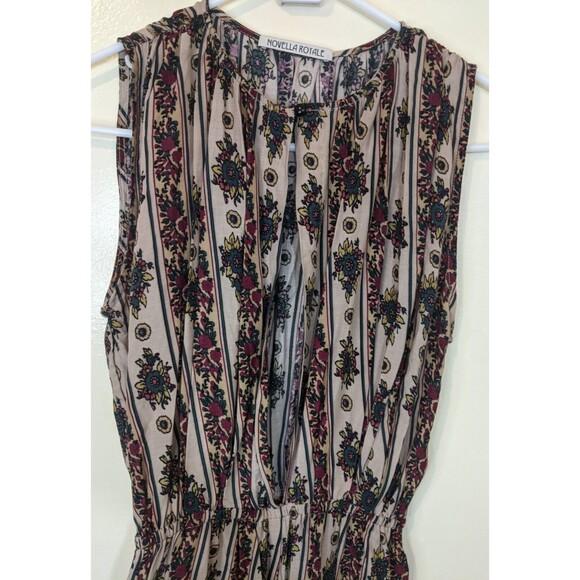 NOVELLA ROYALE Lana Jumpsuit Rayon Floral Elastic Waist Handmade Size XS - Picture 9 of 14
